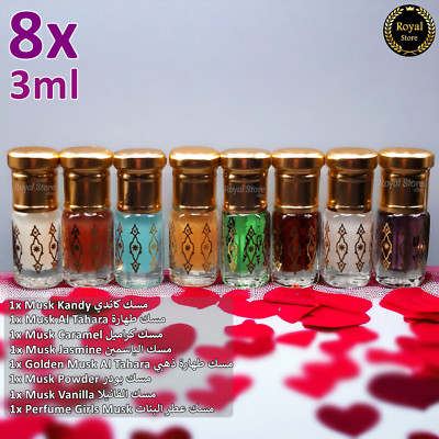 8x Arabic Perfume Oil Musk Tahara 3ml Golden مسك الطهارة BEST OFEER & Quality
