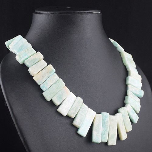 630. Cts Amazonite Most Brilliant Single Strand Beaded Necklace VK 10 E554 - Picture 5 of 5