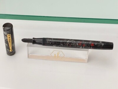 Waterman #3 Pen BlacK & Red GFT Lever missing Nib & 1 band Lever m484