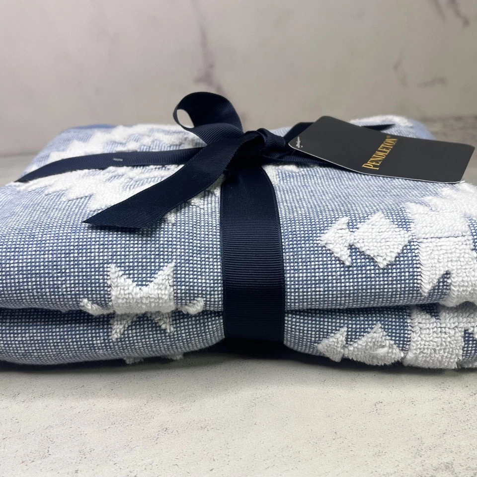 Juego de 2 toallas de mano Pendleton Peak Canyon azul nuevas con etiquetas Foto 3 de 4