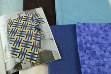 Dream Weaver Quilt Kit W/ Backing 60" x 72" Geometric Brown Blue Modern Pattern