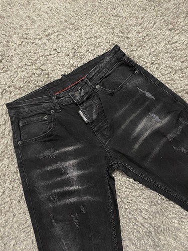 DSQUARED2 MENS JEANS MODEL-330 SLIM SIZE W46 VINTAGE MADE IN ITALY BLACK GRAY - Picture 8 of 23