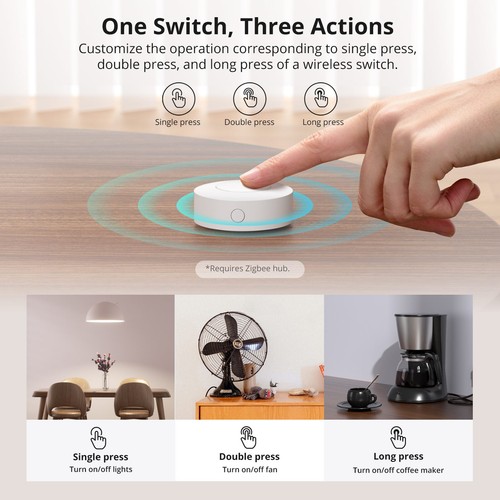 SONOFF SNZB-01P ZigBee WIFI Wireless Smart Schalter Szene Mini Button Controller - Afbeelding 9 van 16