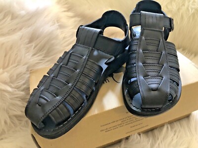 Leather Fisherman Sandals by Jerusalem Mens 40/ US. 7 Blk Leather Fisherman Sandals by Jerusalem Mens 40/ US. 7 Blk | eBay main image 2