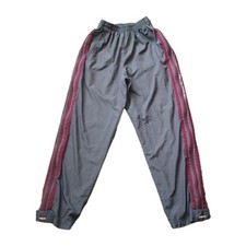 Vintage Adidas Track Pants Mens Medium Gray Lined Side Full Zip Pockets 90s