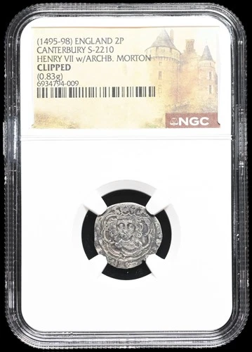 ENGLAND. Henry VII. 1485-1509. Hammered Silver Halfgroat, S-2210, NGC Clipped