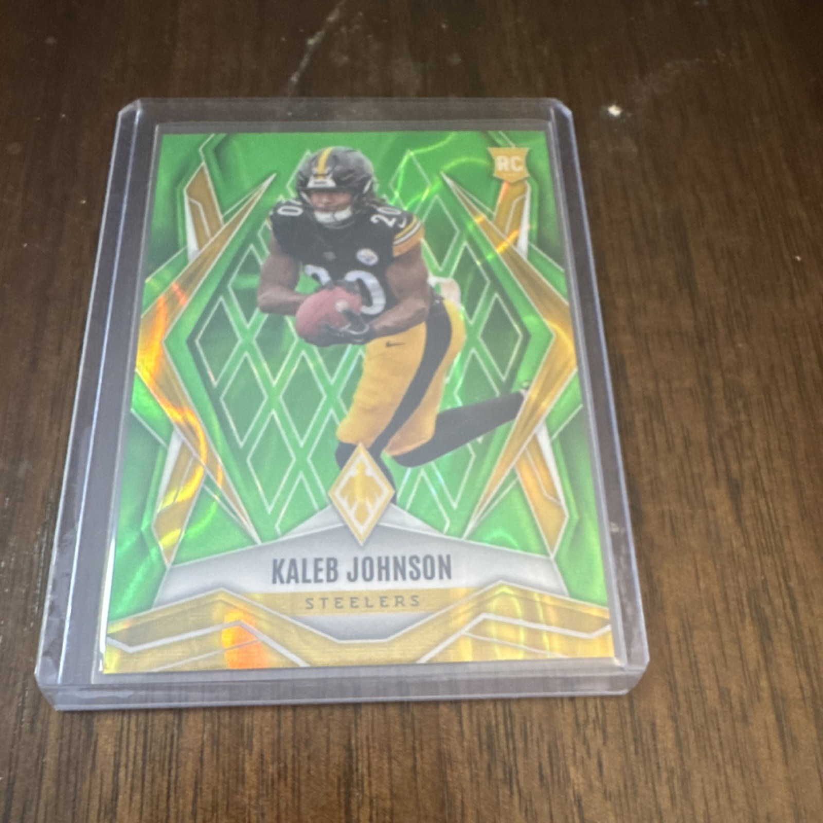 Panini 2025 Phoenix Rookie 182 Kaleb Johnson Pittsburgh Steeler green lava /225