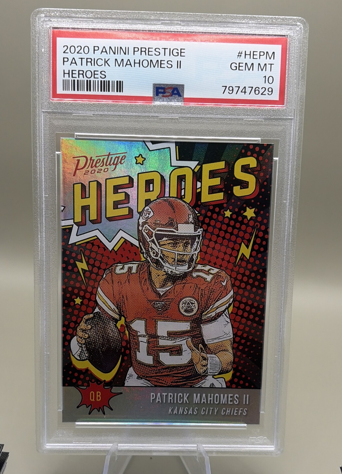 2020 Panini Prestige - Heroes Patrick Mahomes II #HE-PM PSA 10 view 1