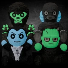Universal Monsters Glow in the Dark Vinyl Figures 4 pack Handmade by Robots