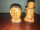 Vintage Novelty Brown Ceramic Salt & Pepper Shakers Set, 2pc — photo 1