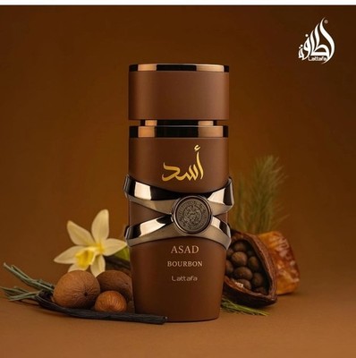 Lattafa Asad Bourbon Eau de Parfum 3.4 oz 100ml Long Lasting EDP. Made in U.A.E.