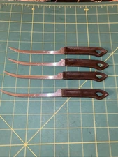 Set Of 4 Vintage Quikut Fruit & Vegetable Knife Stainless Tomato Knives  8.25”