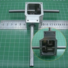 90 Degree Right Angle Bevel Gearbox 1:1 Reversing Double Output 8mm/10mm Shaft