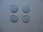 walking liberty half dollar lot of four coins 90% silver.