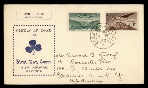 DR WHO 1949 IRELAND FDC AIRMAIL COMBO M74593