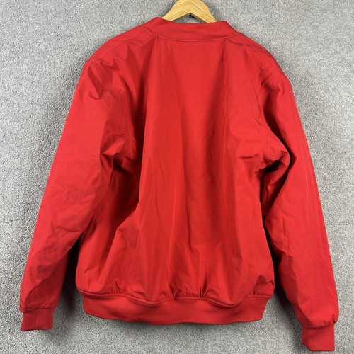 Bunnings Bomber Jacket Mens L Large Red Full Zip Pockets Quilted Workwear - Bild 5 von 7