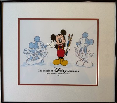 Disney Mickey Mouse ''Genius at Work''  Hand Painted Cel Art - Framed 16x18