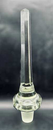 Vintage 11” Tall Crystal Faceted Point Decanter Stopper