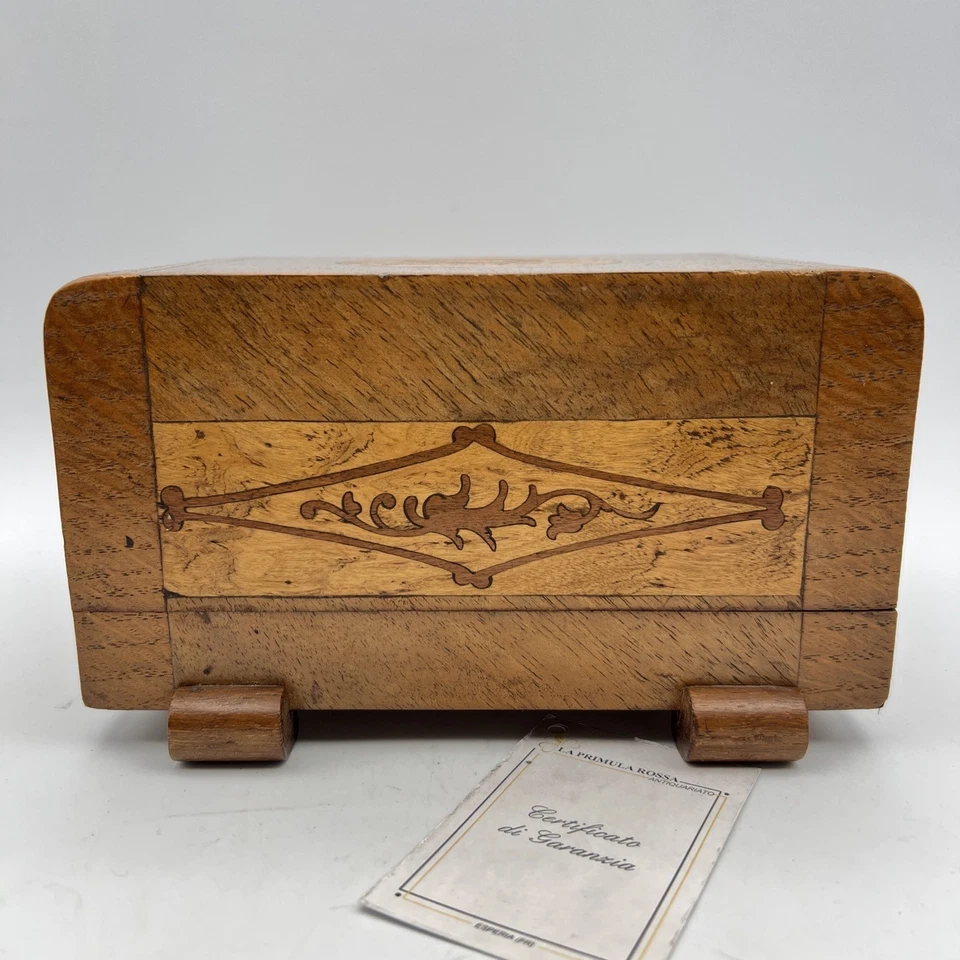 Scatola antica in legno cofanetto da scrivania portasigarette stile Deco anni 40 - Immagine 2 di 4