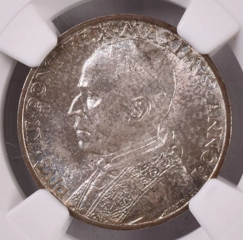 1939 Vatican 5 Lire Pius XIII - NGC MS66 