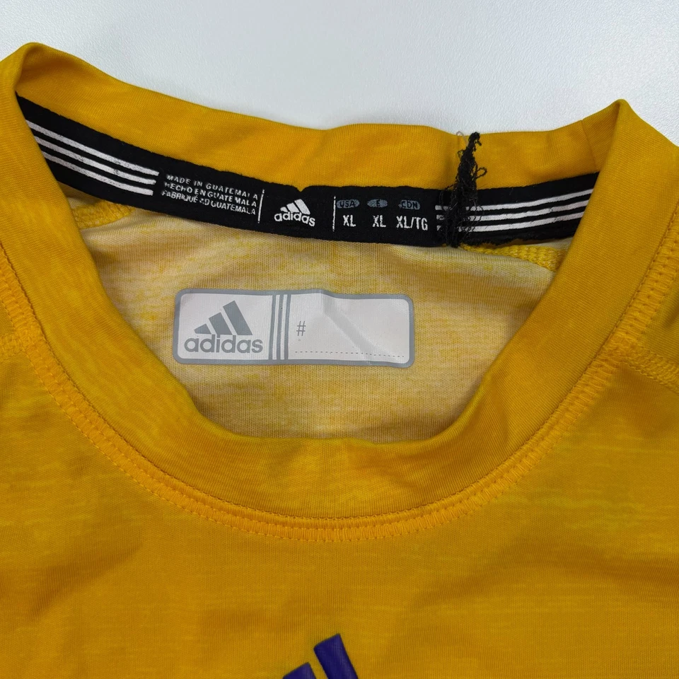 Adidas ECU Pirates Shirt Mens Extra Large XL Yellow Crew Neck Lightweight NCAA - Image 3 of 4