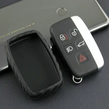 New Carbon Fiber Car Key Case Cover Fob Holder Accessories For Land Rover Jaguar