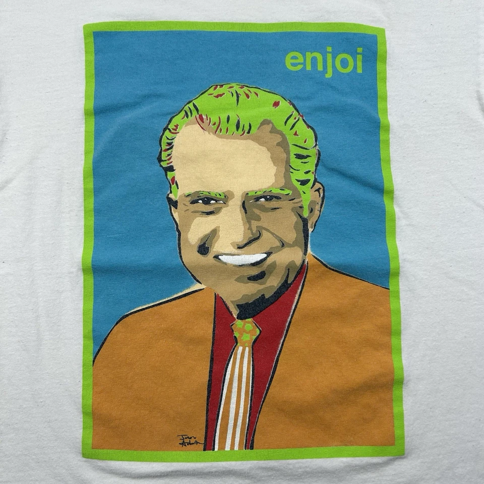 Винтажная футболка y2k Enjoi для скейтбордов Jason Adams размер Small Richard Nixon - Изображение 2 из 4