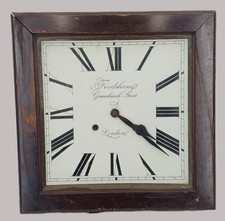 Mécanisme de pendule horloge œil de bœuf anglais fin XIXème 39x39cm