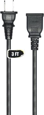 Short Extension Cord 3ft Small Extension Cord 2 Prong Thin Extension Cord with