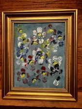 Original Oil Painting Colorful Flowers