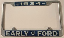 1934 Early V8 Ford Booster License Plate Frame Tudor Vicoria Fordor Metal