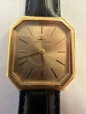 Jaeger-LeCoultre Swiss Made analogico cassa ottagonale 28mm oro cinturino nero