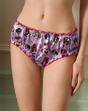 NEW Glossy Satin Crinkle Edge Powerpuff Girls Y2K Theme Bikini Brief Panties XL