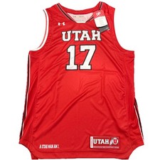 University of Utah Utes Under Armour Y Large #17 Basketball Jersey Adult Red