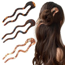 3 PCS U-Shaped French Hair Pin for Women Twist Pin for Thick and Fine Hair