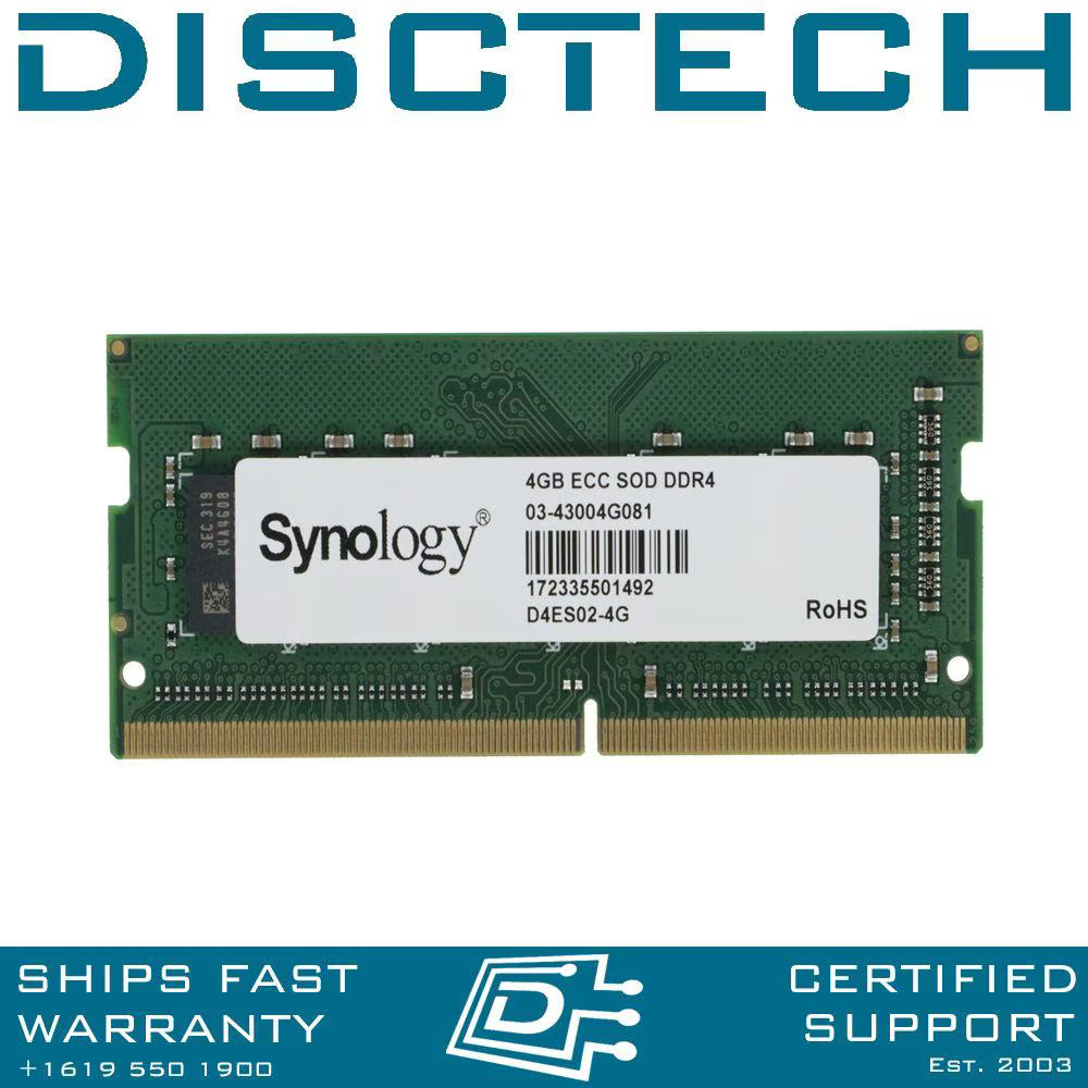 Synology D4ES02-4G 4GB DDR4-3200 PC4-25600 SODIMM Unbuffered ECC