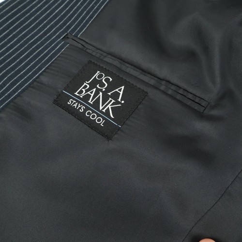 NUOVO Jos A Bank Seersucker blu ardesia scuro cotone blazer cappotto sportivo giacca 44S - Foto 8 di 19