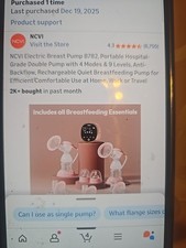 NCVI Double Electric BreastPump AM8782-US Portable QuietUSB Rechargeable-OpenBOX