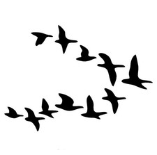 Really Great Stencils, Birds In Flight 2 Stencil, 6x6", Flying, Flock, Seagulls