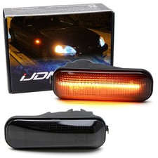Jdm-spec Smoked Amber Led Fender Side Marker W Wires For 1996-01 Civic Ek Ej Em