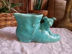 McCoy Dog with Victorian Shoe Blue MCM Planter
