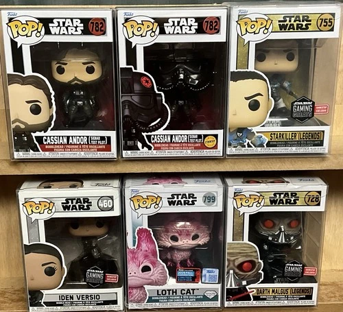 (6) Star Wars Funko Pop! Lot, Cassian Andor (Chase)Starkiller,Versio,Loth,Malgus