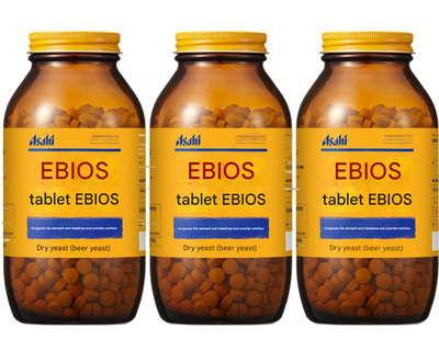set of 3 Asahi Ebios 1200 Tablets Gastrointestinal Nutritional Unflavored New