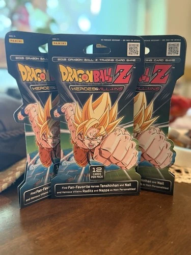 DRAGON BALL Z DBZ PANINI : Heroes & Villains (x3) Booster Pack Blisters - SEALED