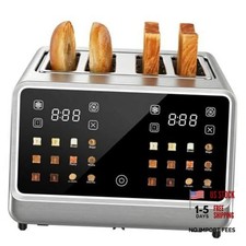 4 Slice Touch Screen Toaster with LCD Display Stainless Steel Digital Silver