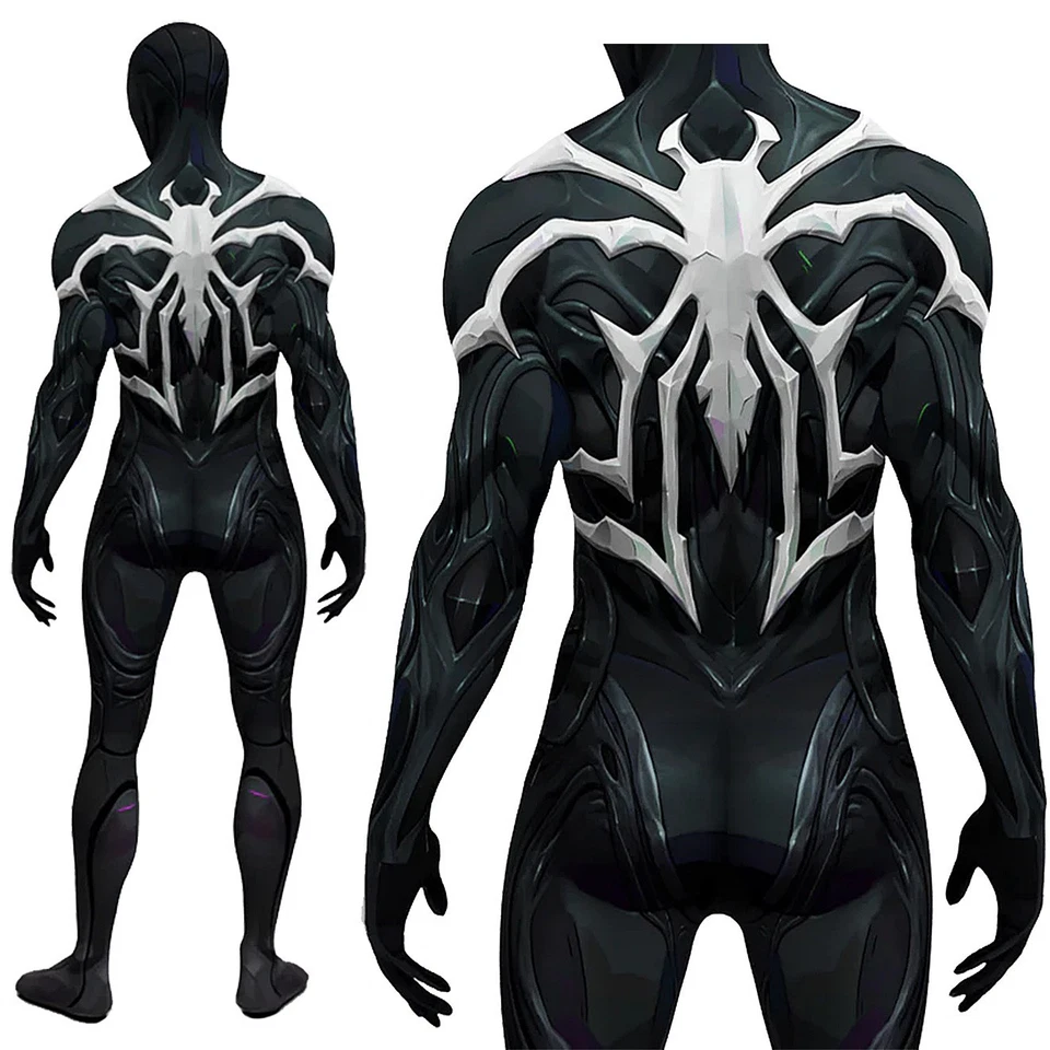 New Venom Spider-Man Zentai Jumpsuit Spiderman Cosplay Costume Halloween Props - Image 4 of 4