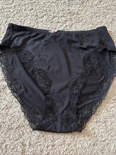 VINTAGE WARNERS 05168 nylon elastane Cotton PANTIES sz S Black Lace Trim