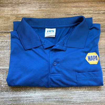 #ad Napa Auto Parts Employee Polo Shirt Mens XL Blue Work Uniform Logo Short Sleeve $19.58