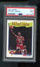 1991-92 Hoops #317 Michael Jordan Milestones 91 Points PSA 9 Graded Card NBA 90