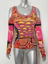 Christian Lacroix Blouse Womens Medium Made In France Vintage Art Deco Retro